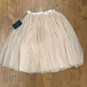 Needle & Thread Cream Tulle A-Line Skirt